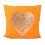 Generic Pack Of_2 Cotton Printed Cushion Cover Sets (Mustard, Size: 16x16 In)