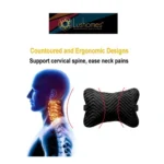 Generic Pack Of_2 Velvet zig zag Bone Neck Pillow (Black, Size: 6x10 In) - Image 2