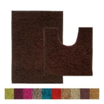 Generic Polyester Knitted Bathmats Sets (Brown, Size: 16x24 In)