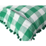 Green checkered cushion cover - Angle 2