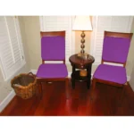 Generic Pack Of_4 Cotton Blended Solid Chairpads (Purple, Size: 15x15 In) - Image 3