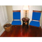 Generic Pack Of_4 Cotton Blended Solid Chairpads (Blue, Size: 15x15 In) - Image 3