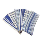 Generic Pack Of_6 Cotton Checkered Kitchen Towel Sets (Blue, Size: 18x28 In)
