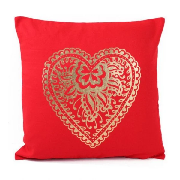 Generic Pack Of_2 Cotton Printed Cushion Cover Sets (Orange, Size: 16x16 In)