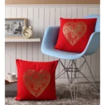 Generic Pack Of_2 Cotton Printed Cushion Cover Sets (Orange, Size: 16x16 In) - Image 3