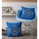 Generic Pack Of_2 Cotton Printed Cushion Cover Sets (Blue, Size: 16x16 In) - Image 4
