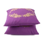 Generic Pack Of_2 Cotton Printed Cushion Cover Sets (Purple, Size: 16x16 In) - Image 3