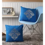 Generic Pack Of_2 Cotton Printed Cushion Cover Sets (Blue, Size: 16x16 In) - Image 2