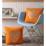 Generic Pack Of_2 Cotton Printed Cushion Cover Sets (Mustard, Size: 16x16 In) - Image 3