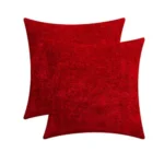 Generic Pack Of_2 Chenille Checkered Cushion Covers (Red, Size: 20x20 In)
