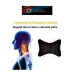 Generic Pack Of_2 Velvet Checked  Bone Neck Pillow (Black, Size: 6x10 In) - Image 2