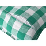 Generic Pack Of_2 Cotton Checkered Cushion Cover With Blanket Stitch (Green, Size: 12x20 In) - Image 2