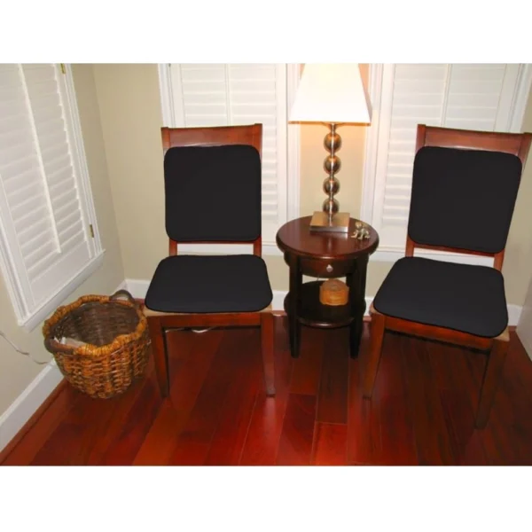 Generic Pack Of_4 Cotton Blended Solid Chairpads (Black, Size: 15x15 In)