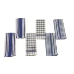 Generic Pack Of_6 Cotton Checkered Kitchen Towel Sets (Blue, Size: 18x28 In) - Image 4