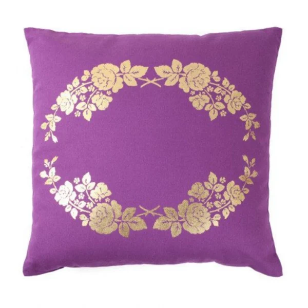 Generic Pack Of_2 Cotton Printed Cushion Cover Sets (Purple, Size: 16x16 In)