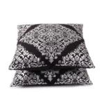 Generic Pack Of_2 Cotton Printed Cushion Cover Sets (Black, Size: 16x16 In) - Image 3