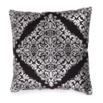Generic Pack Of_2 Cotton Printed Cushion Cover Sets (Black, Size: 16x16 In)