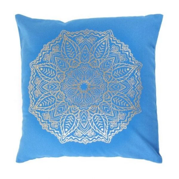 Generic Pack Of_2 Cotton Printed Cushion Cover Sets (Blue, Size: 16x16 In)