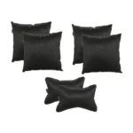 Generic Pack Of_6 Polyester Solid Car Pillow Sets (Black, Size: 12x12 In)