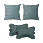 Generic Pack Of_4 Polyester Printed Car Pillow Sets (Grey, Size: 12x12 In)
