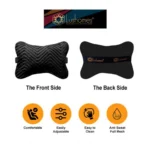 Generic Pack Of_2 Velvet zig zag Bone Neck Pillow (Black, Size: 6x10 In) - Image 3