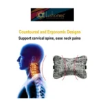 Generic Pack Of_2 Velvet Printed Bone Neck Pillow (Dark Grey, Size: 6x10 In) - Image 3