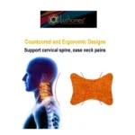 Generic Pack Of_2 Polyester Solid Bone Neck Pillow (Orange, Size: 7x11 In) - Image 4