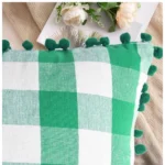 Green checkered cushion cover - Angle 3