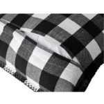 Generic Pack Of_2 Cotton Checkered Cushion Cover With Blanket Stitch (Black, Size: 12x20 In) - Image 2