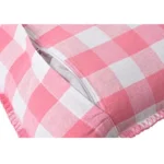 Generic Pack Of_2 Cotton Checkered Cushion Cover With Blanket Stitch (Baby Pink, Size: 16x16 In) - Image 2