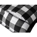 Generic Pack Of_2 Cotton Checkered Cushion Cover With Blanket Stitch (Black & White, Size: 18x18 In) - Image 2