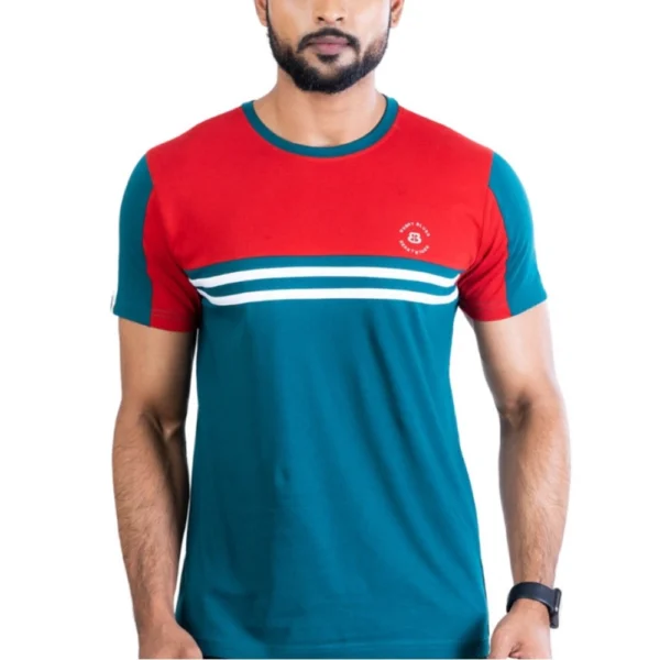 Generic Men's Casual Cotton Printed Round Neck Half Sleeve T-Shirt (Red)