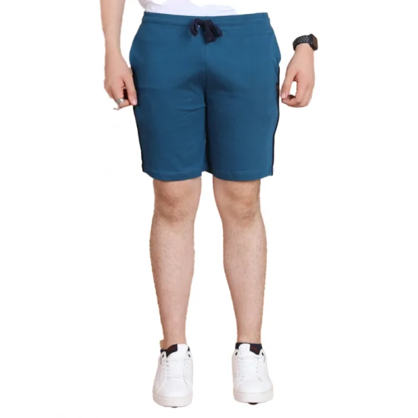 Generic Men's Casual Cotton Striped Above knee Shorts (Blue)