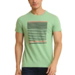 Generic Men's Casual Cotton Printed Round Neck Half Sleeve T-Shirt (Green)