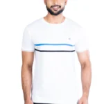 Generic Men's Casual Cotton Printed Round Neck Half Sleeve T-Shirt (White)