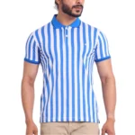 Generic Men's Casual Cotton Printed Polo Neck Half Sleeve T-Shirt (White)