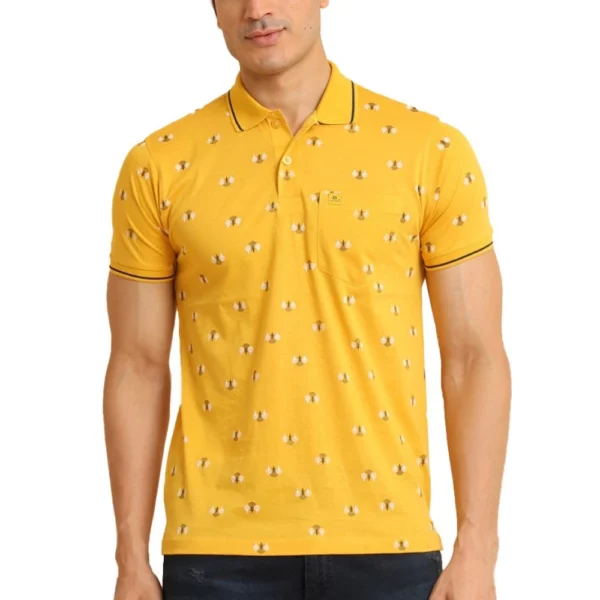 mens mustard polo t-shirt