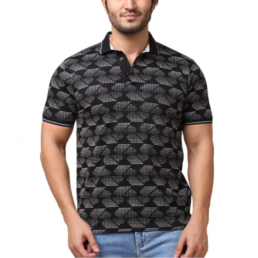53989654193_0ef794fde4_o_d-1000x1000-1.webp Generic Men's Casual Cotton Printed Polo Neck Half Sleeve T-Shirt (Black) - Image 1