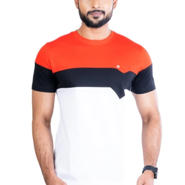 NariHaat Men's Red Printed Cotton Half Sleeve Round Neck T-Shirt