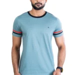 Men's Grey Casual Cotton Printed Round Neck Half Sleeve T-Shirt