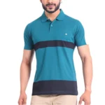 Generic Men's Casual Cotton Printed Polo Neck Half Sleeve T-Shirt (Green)