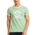 Generic Men's Casual Cotton Printed Round Neck Half Sleeve T-Shirt (LightGreen)