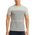 Generic Men's Casual Cotton Printed Round Neck Half Sleeve T-Shirt (Grey)