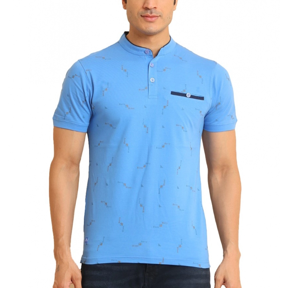 53989734609_c4d472675e_o_d-1000x1000-1.webp Generic Men's Casual Cotton Printed Mandarin Collar Half Sleeve T-Shirt (LightBlue) - Image 1