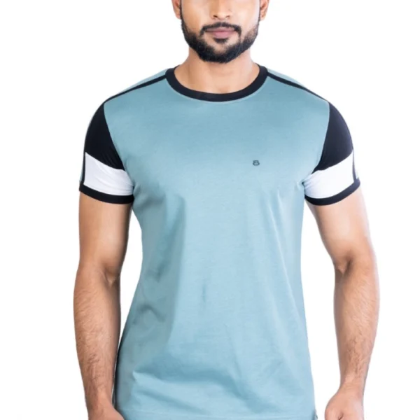 Generic Men's Casual Cotton Printed Round Neck Half Sleeve T-Shirt (Grey)