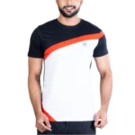 Generic Men's Casual Cotton Printed Round Neck Half Sleeve T-Shirt (Black)