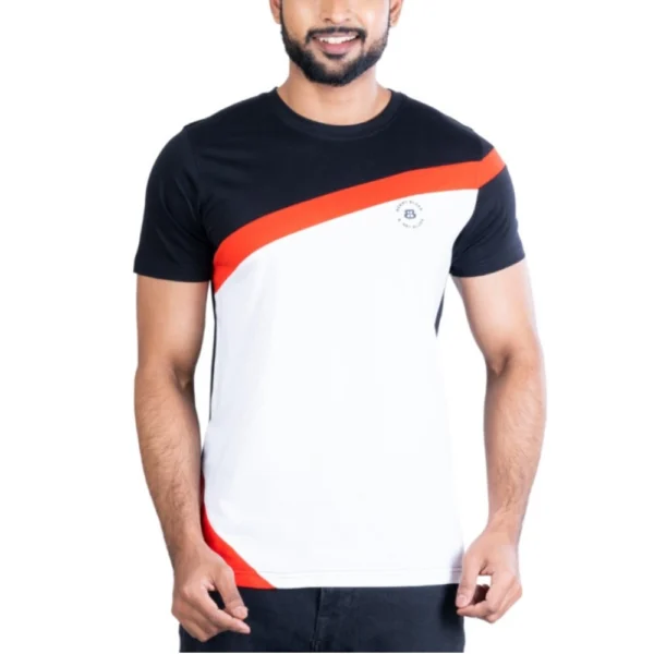 Generic Men's Casual Cotton Printed Round Neck Half Sleeve T-Shirt (Black)