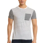 Generic Men's Casual Cotton Printed Round Neck Half Sleeve T-Shirt (White)