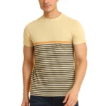 Men's Brown Round Neck Printed Cotton T-Shirt