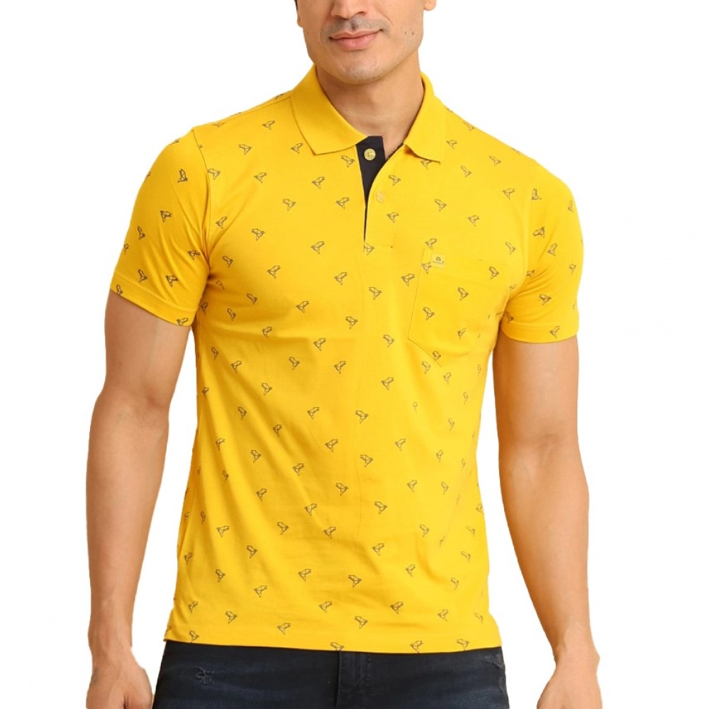 53989845240_bcd5b9b6d2_o_d-1000x1000-1.webp Generic Men's Casual Cotton Printed Polo Neck Half Sleeve T-Shirt (Yellow) - Image 1